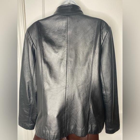 JLC New York L Black Leather Zipper Jacket with Pockets - Picture 5 of 11